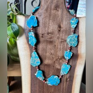 Natural Stone Sea Sediment Jasper Necklace